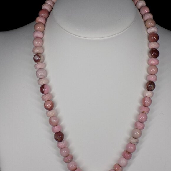 Jay King DTR Pink Opal Bead Necklace Australian Opal Inlay on Pink Opal Pendant - Picture 5 of 11